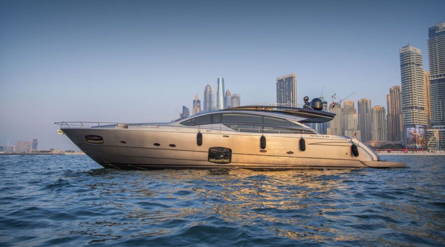 Queen Straga 82ft Pershing yacht underway