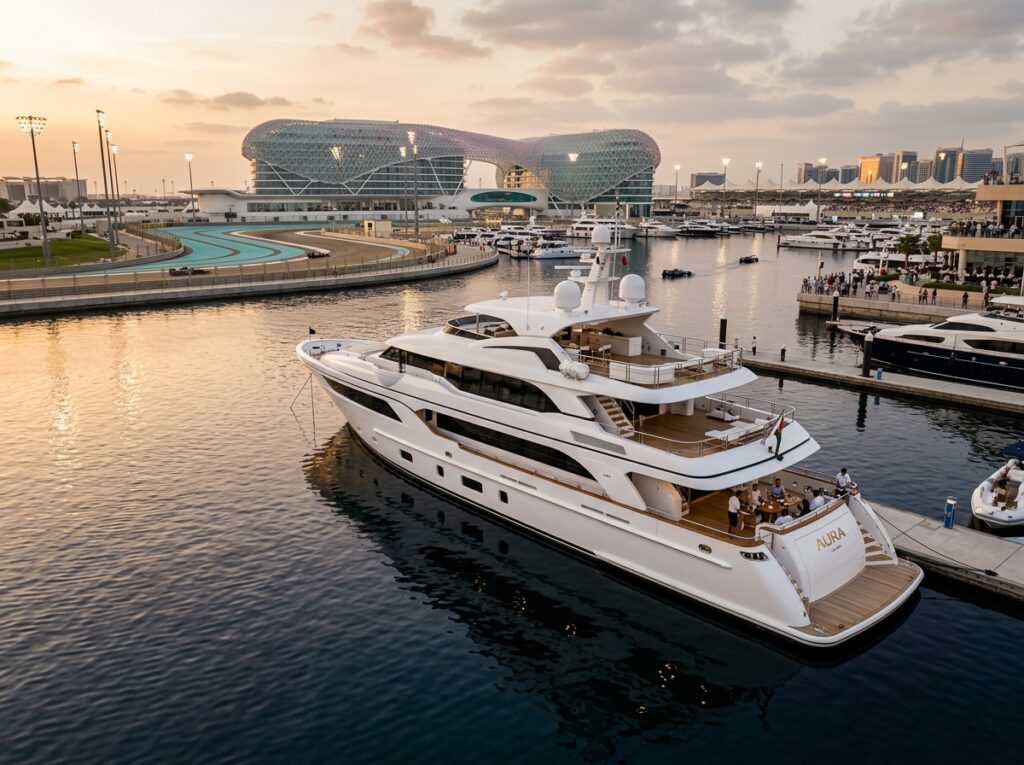 Formula 1 yacht rental in Abu Dhabi at Yas Marina