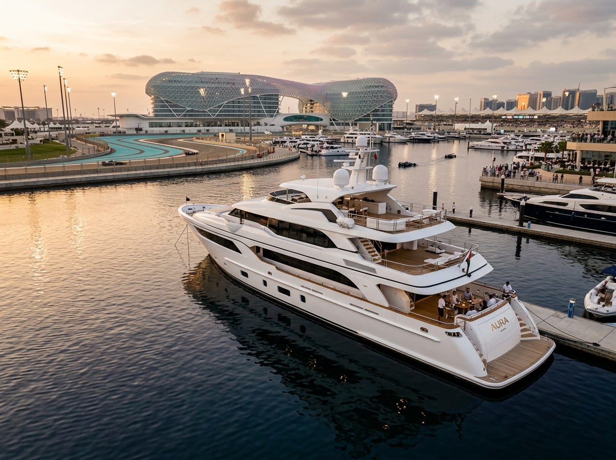 Formula 1 yacht rental in Abu Dhabi at Yas Marina